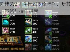 全民超神3V3乱斗模式攻略详解：玩转乱斗战场，策略与操作指南