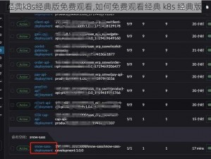 经典k8s经典版免费观看,如何免费观看经典 k8s 经典版？