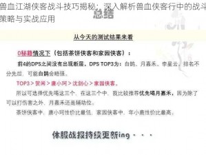 兽血江湖侠客战斗技巧揭秘：深入解析兽血侠客行中的战斗策略与实战应用