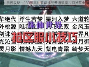 《诛仙手游攻略：130级真仙装备挑战普通镇魔古洞掉落全揭秘》