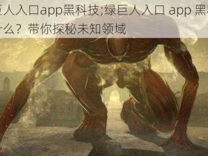 绿巨人入口app黑科技;绿巨人入口 app 黑科技是什么？带你探秘未知领域