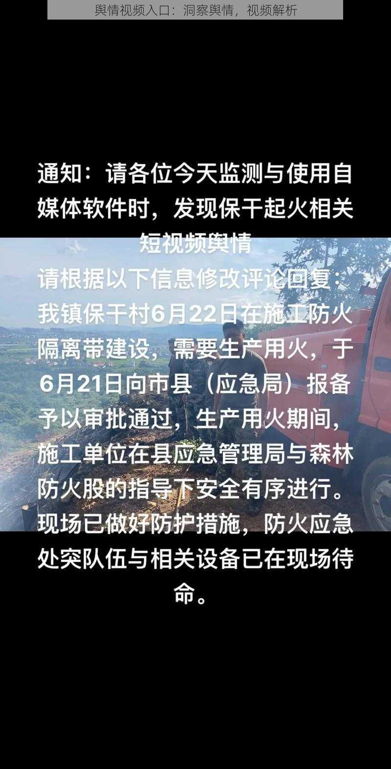 舆情视频入口：洞察舆情，视频解析