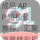 成品 APP 短视频推荐，汇聚海量精彩视频，满足你的所有娱乐需求