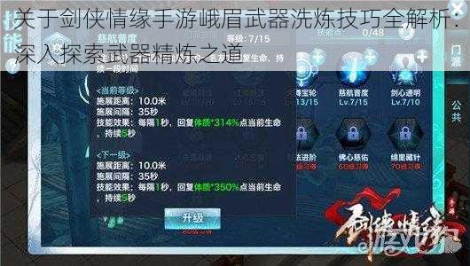 关于剑侠情缘手游峨眉武器洗炼技巧全解析：深入探索武器精炼之道