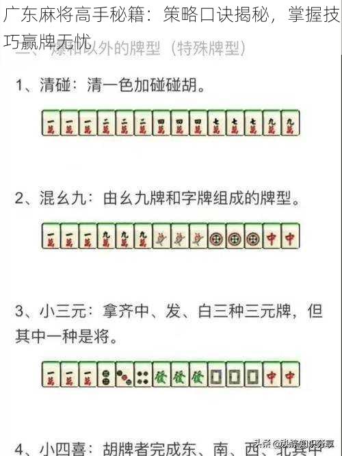 广东麻将高手秘籍：策略口诀揭秘，掌握技巧赢牌无忧