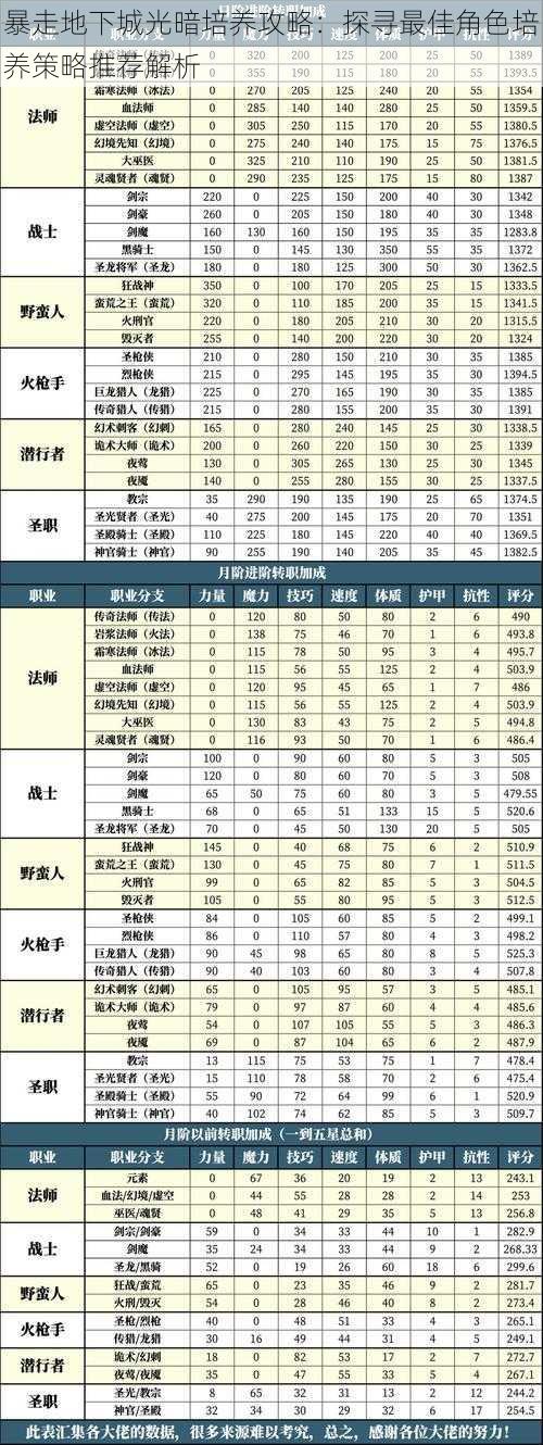 暴走地下城光暗培养攻略：探寻最佳角色培养策略推荐解析