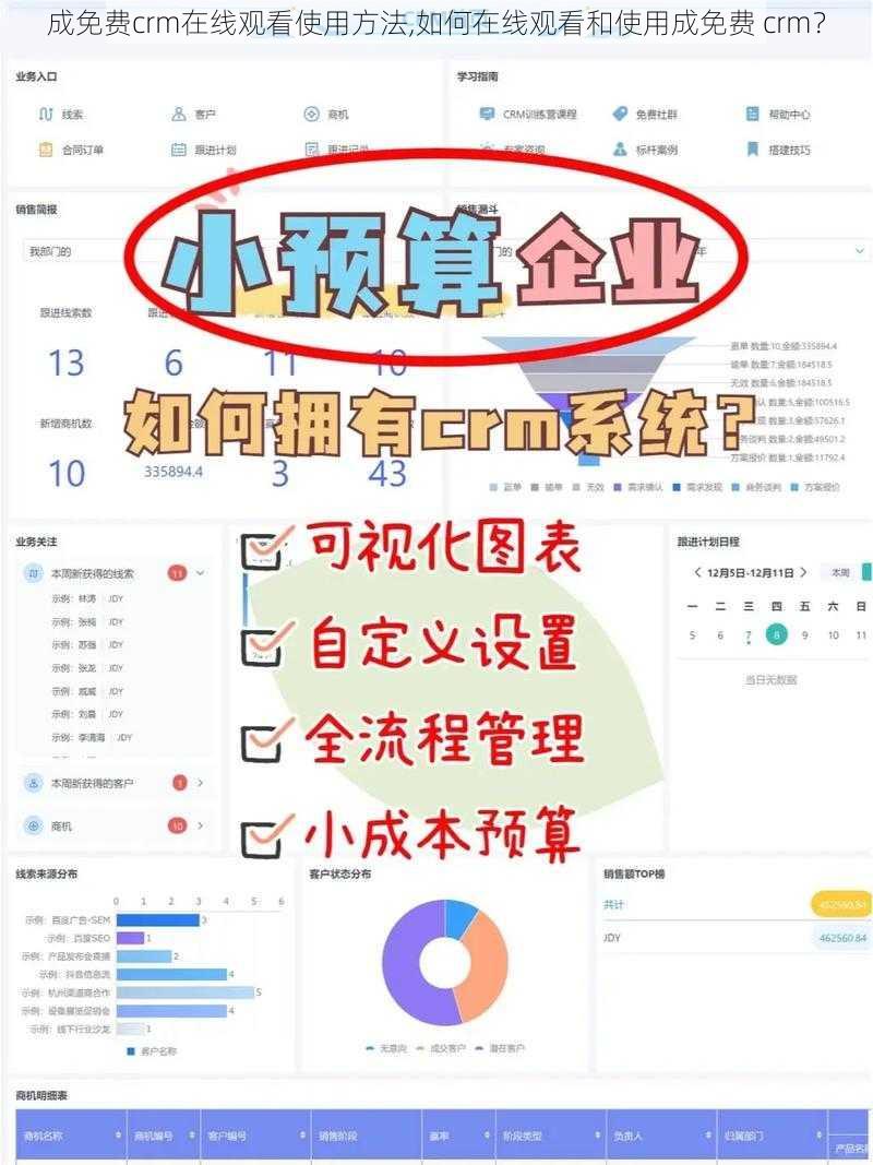 成免费crm在线观看使用方法,如何在线观看和使用成免费 crm？