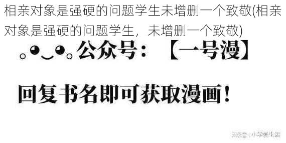 相亲对象是强硬的问题学生未增删一个致敬(相亲对象是强硬的问题学生，未增删一个致敬)