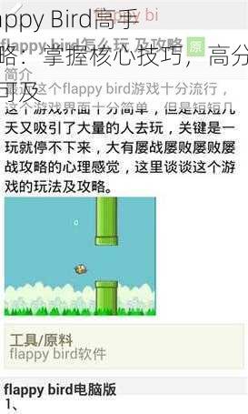 Flappy Bird高手攻略：掌握核心技巧，高分触手可及