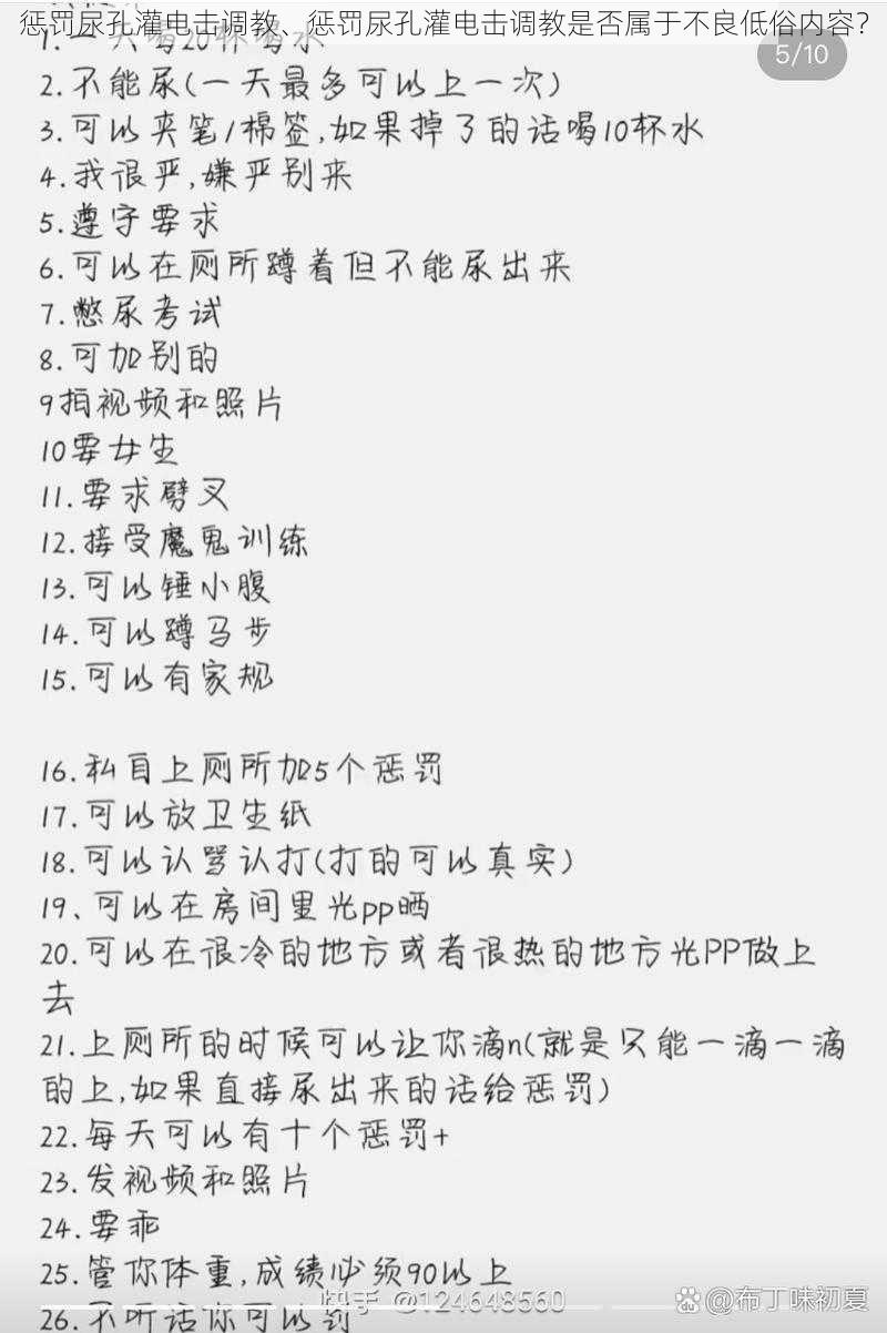 惩罚尿孔灌电击调教、惩罚尿孔灌电击调教是否属于不良低俗内容？