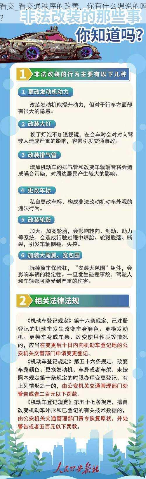 看交_看交通秩序的改善，你有什么想说的吗？