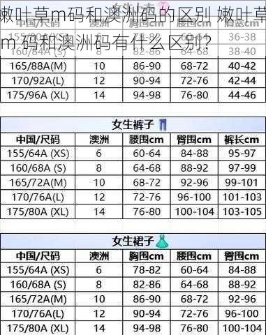 嫩叶草m码和澳洲码的区别 嫩叶草 m 码和澳洲码有什么区别？