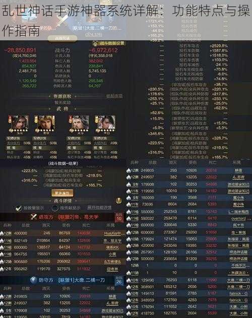 乱世神话手游神器系统详解：功能特点与操作指南