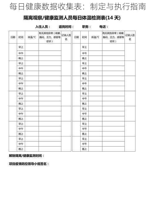 每日健康数据收集表：制定与执行指南