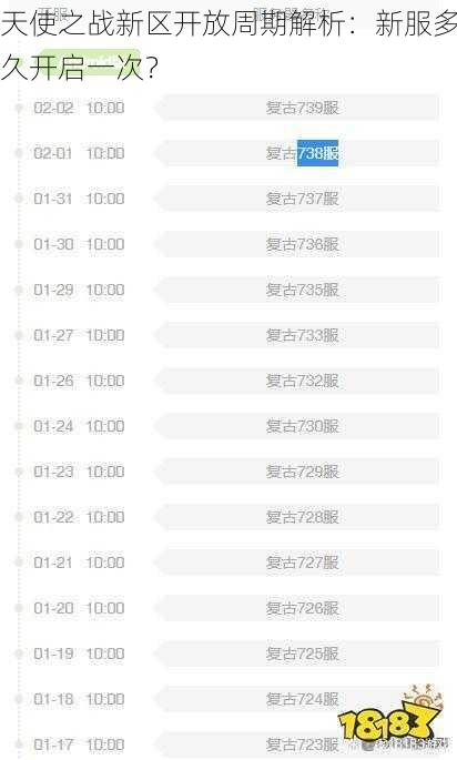 天使之战新区开放周期解析：新服多久开启一次？