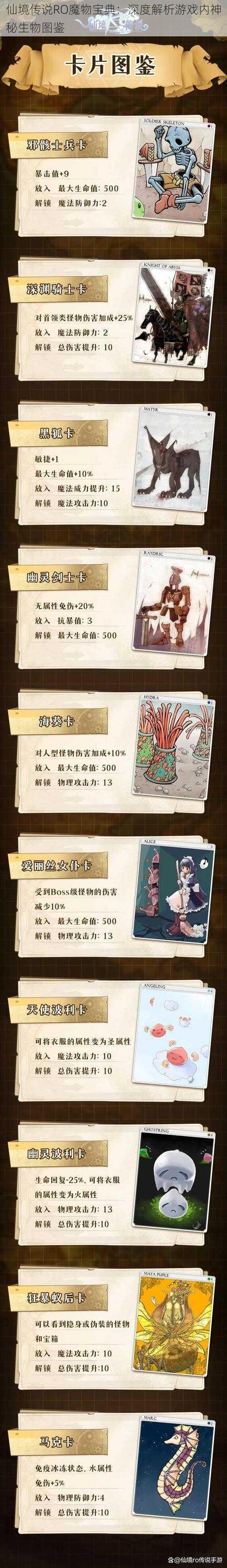 仙境传说RO魔物宝典：深度解析游戏内神秘生物图鉴